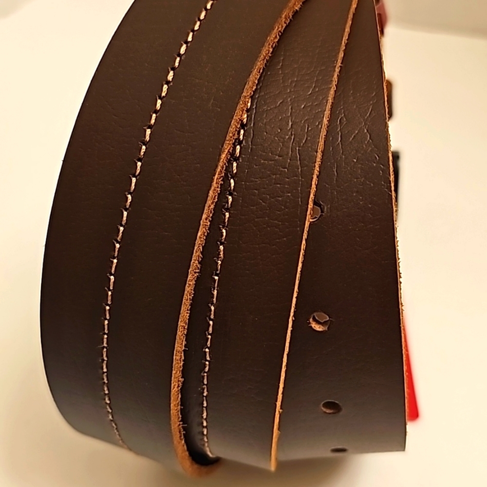 Levis Signature Full-Grain Leather Brown Single Stitch Belt Mens (size:5… - Picture 6 of 7